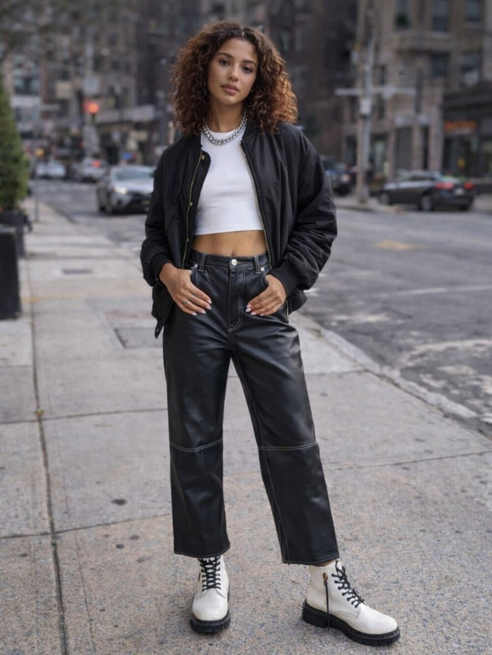 Free People We The Free It Factor Faux Leather Pants Black Size 12 High Rise